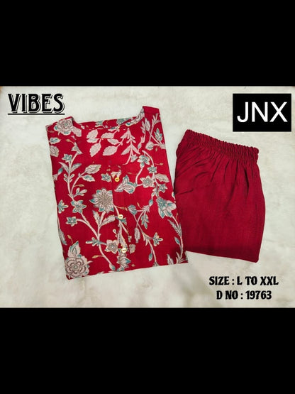 Vibes Jnx Vatican Kurti Pant Set Wholesaler Gujarat