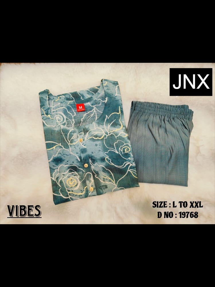 Vibes Jnx Vatican Kurti Pant Set Wholesaler Gujarat