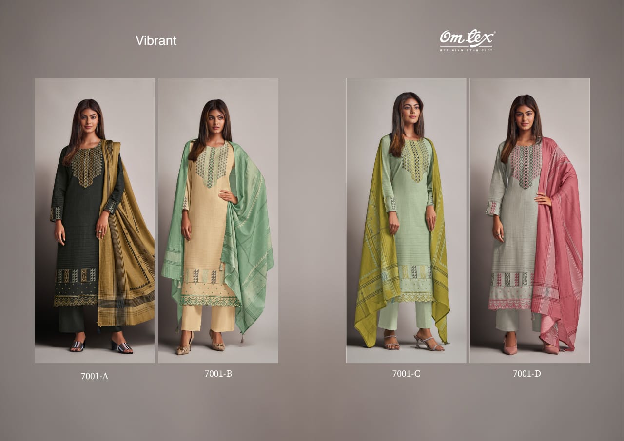 Vibrant Omtex Cotton Linen Plazzo Style Suits Wholesaler Gujarat