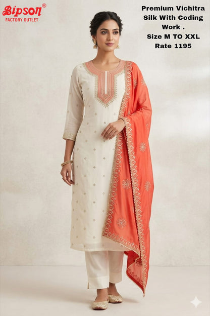 Vichitra Silk 0606 Bipson Prints Viscose Readymade Pant Style Suits Exporter Gujarat