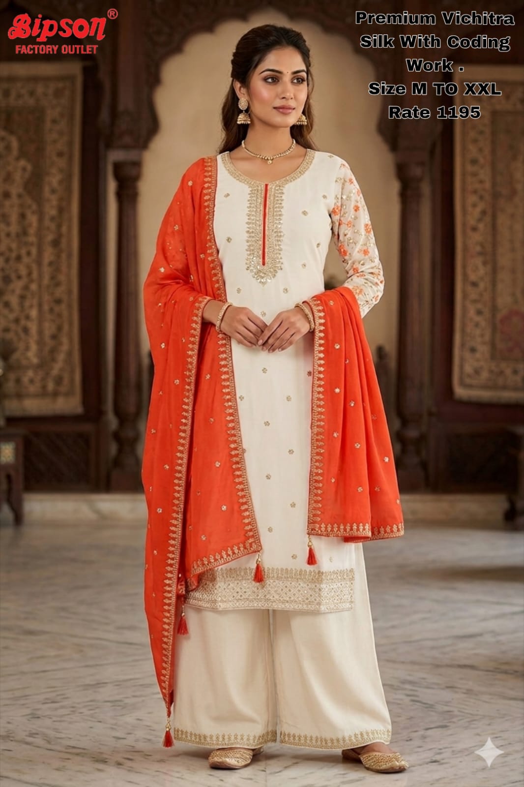 Vichitra Silk 0606 Bipson Prints Viscose Readymade Pant Style Suits Exporter Gujarat