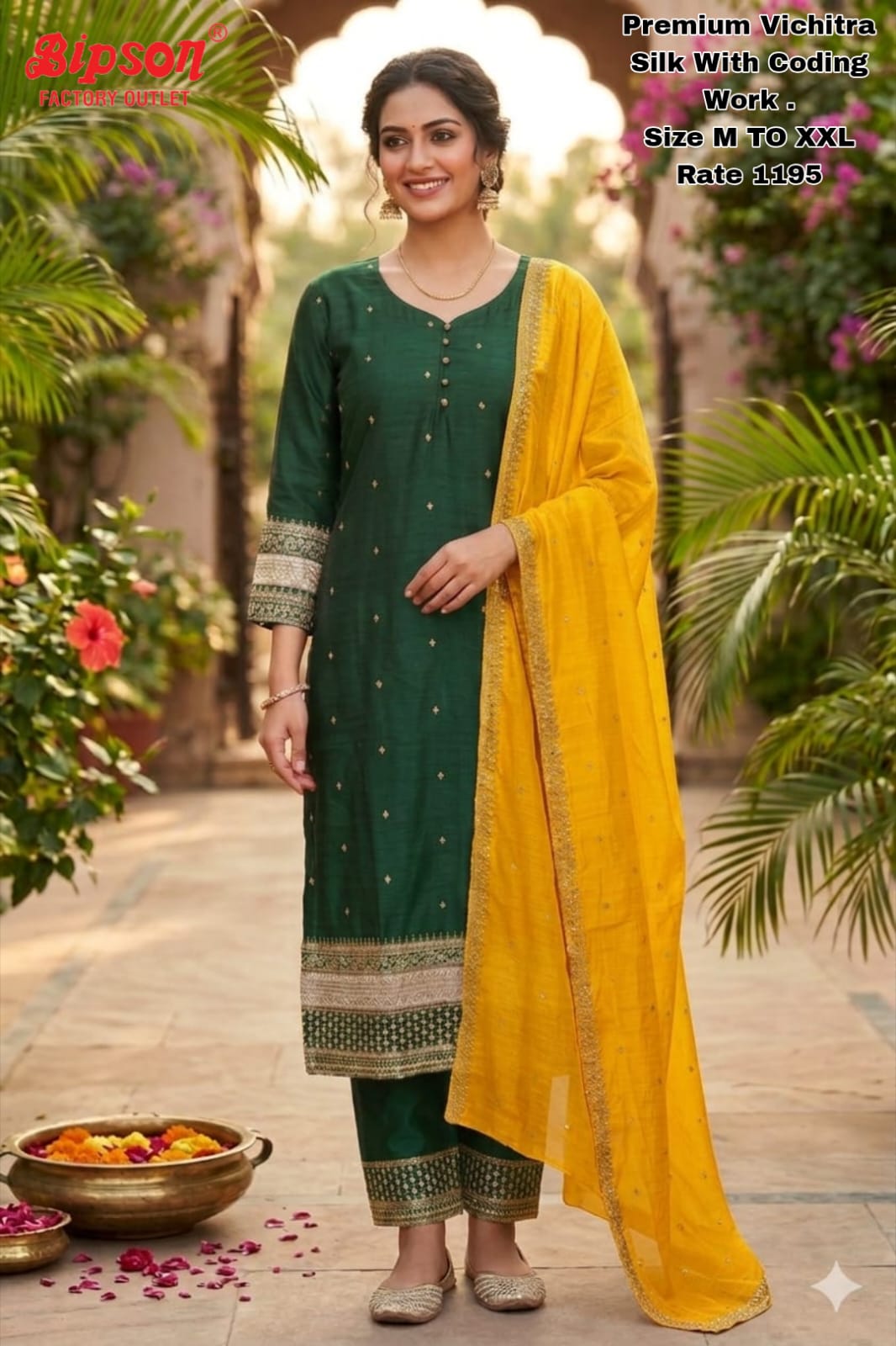 Vichitra Silk 0606 Bipson Prints Viscose Readymade Pant Style Suits Exporter Gujarat