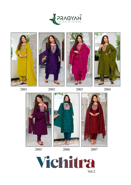 Vichitra Vol 2 Pragyan Readymade Pant Style Suits Wholesaler Ahmedabad