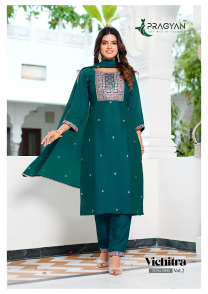 Vichitra Vol 2 Pragyan Readymade Pant Style Suits Wholesaler Ahmedabad