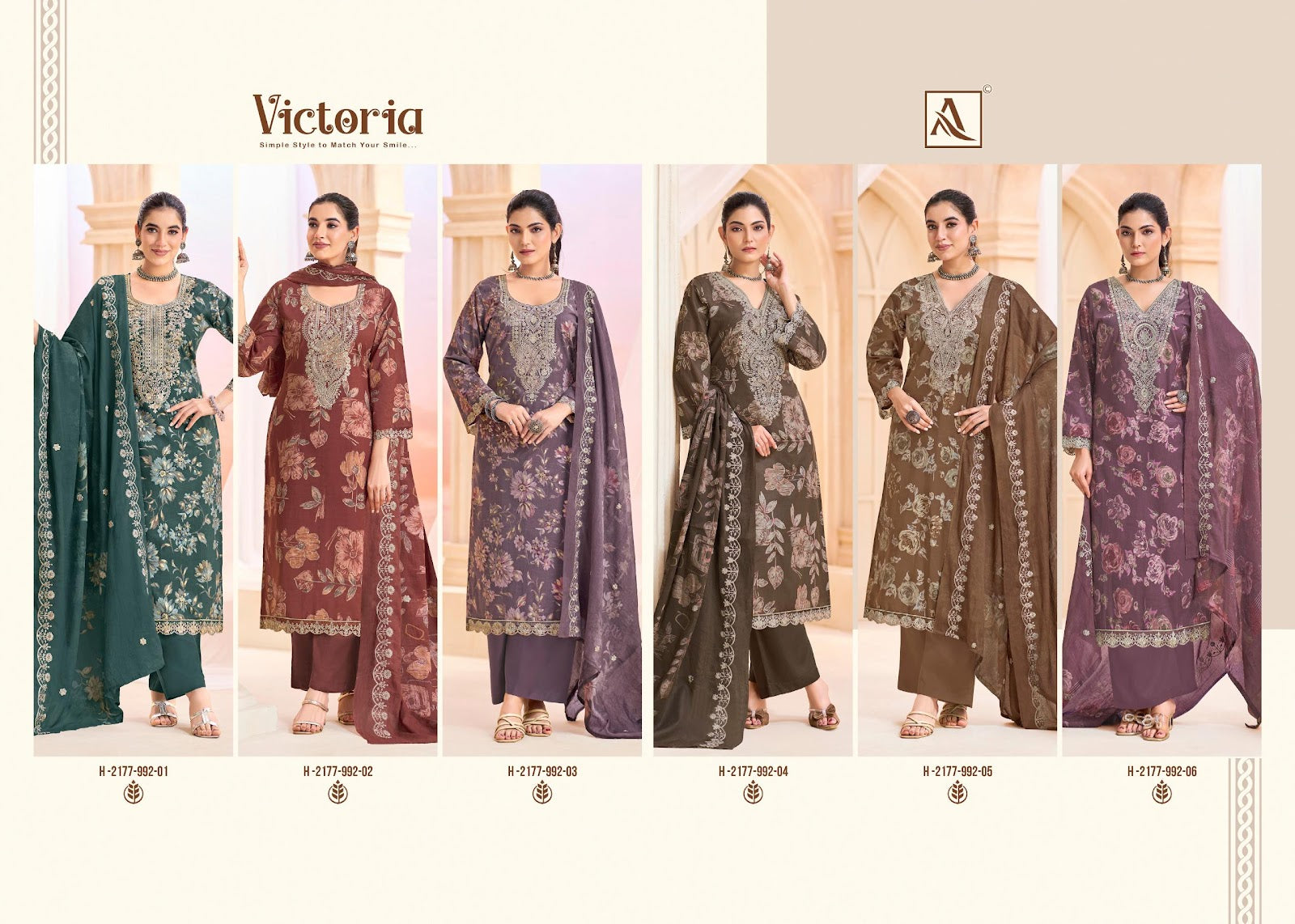Victoria Alok Cambric Cotton Karachi Salwar Suits Supplier Ahmedabad