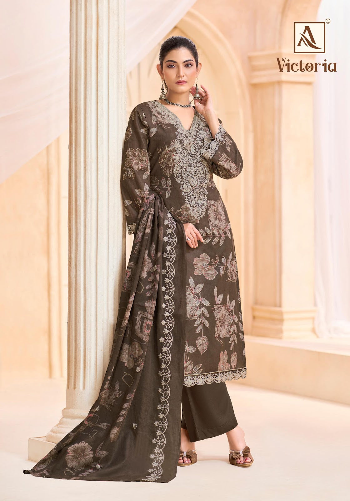 Victoria Alok Cambric Cotton Karachi Salwar Suits Supplier Ahmedabad