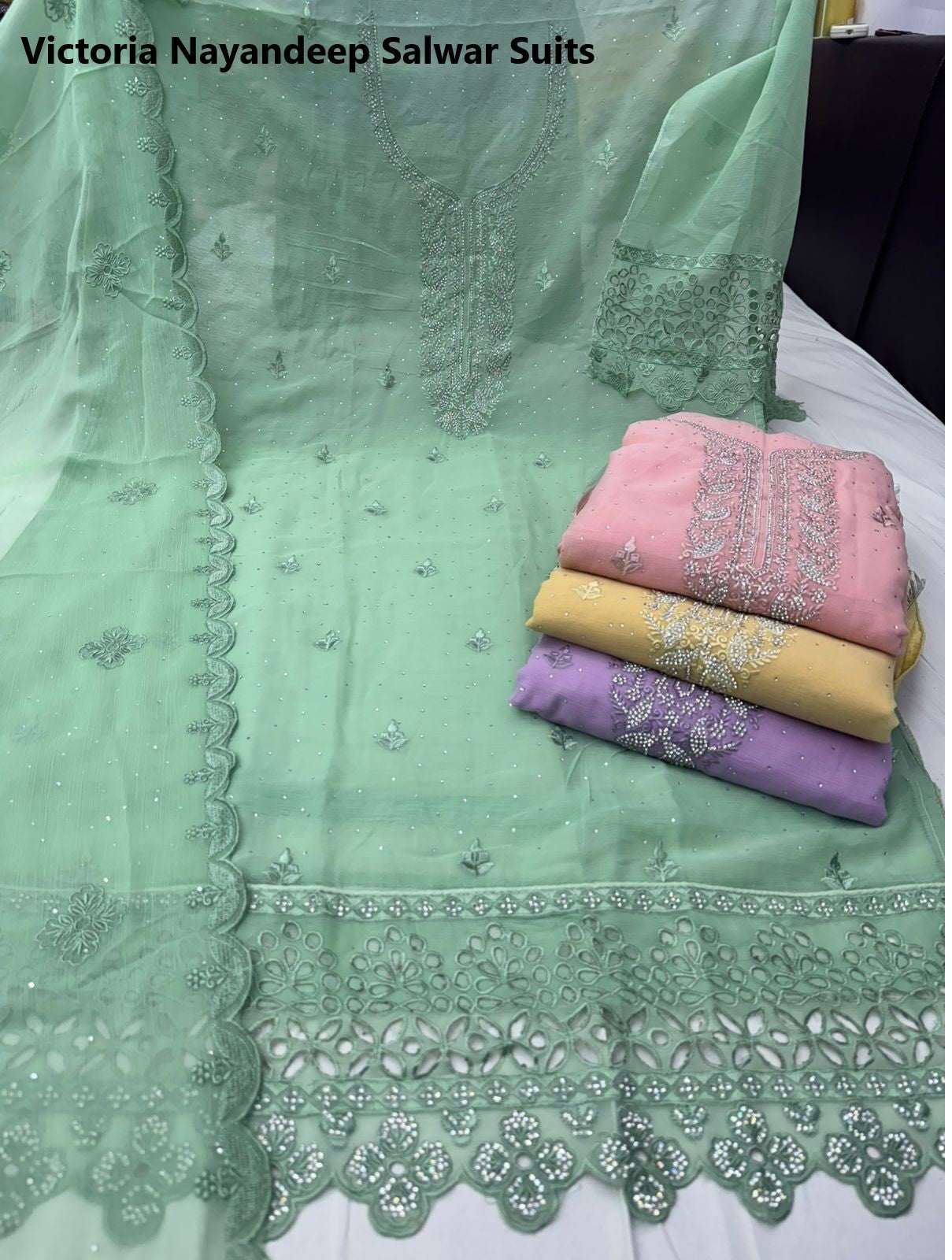 Victoria Nayandeep Organza Salwar Suits Exporter India
