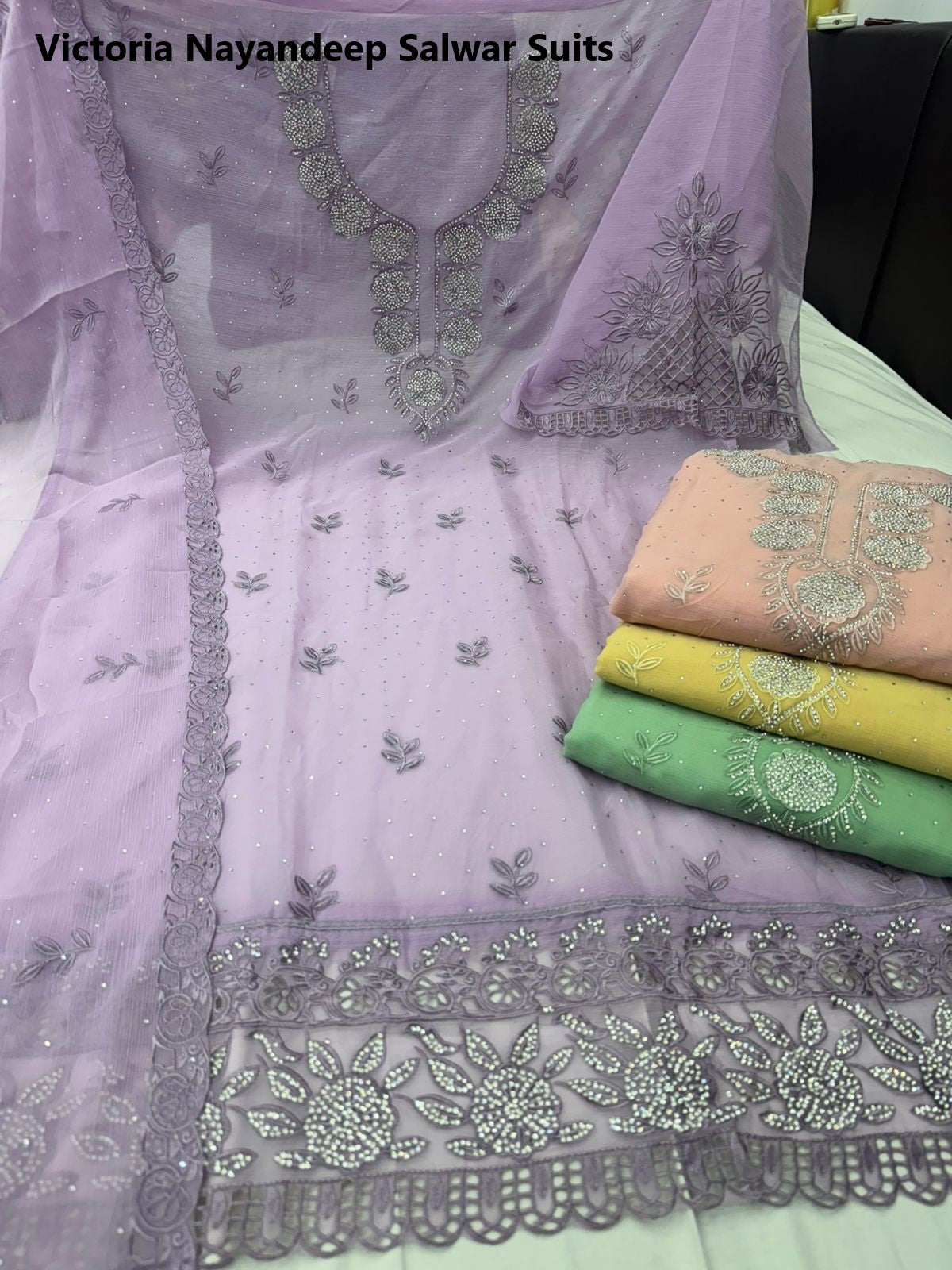 Victoria Nayandeep Organza Salwar Suits Exporter India
