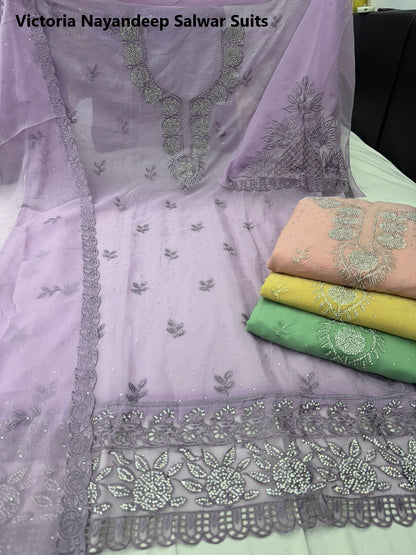 Victoria Nayandeep Organza Salwar Suits Exporter India