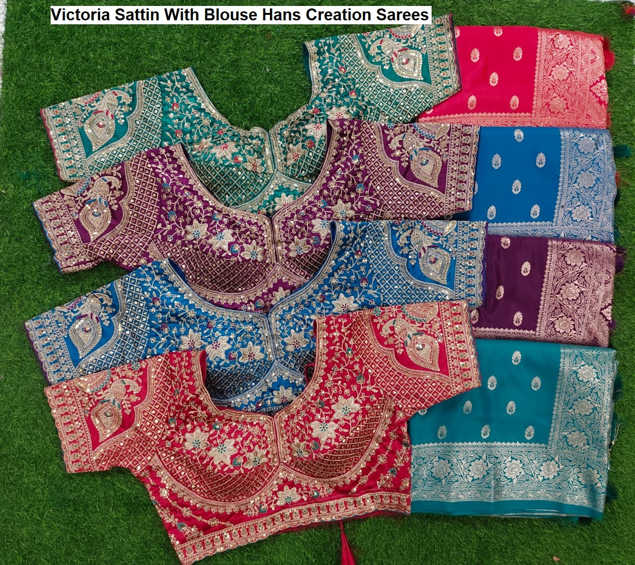 Victoria Sattin With Blouse Hans Creation Sarees Supplier Gujarat
