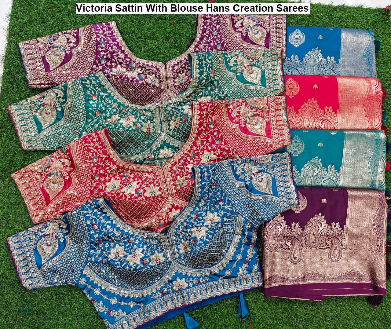 Victoria Sattin With Blouse Hans Creation Sarees Supplier Gujarat