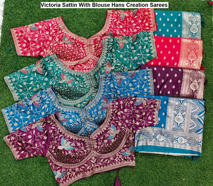 Victoria Sattin With Blouse Hans Creation Sarees Supplier Gujarat