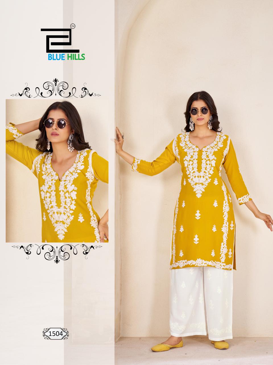 Victoria Vol 15 Blue Hills Rayon 14Kg Kurti Plazzo Set Manufacturer Ahmedabad