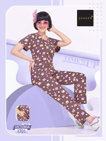 Victoria Vol 17 Skager Cotton Pyjama Night Suits Exporter India
