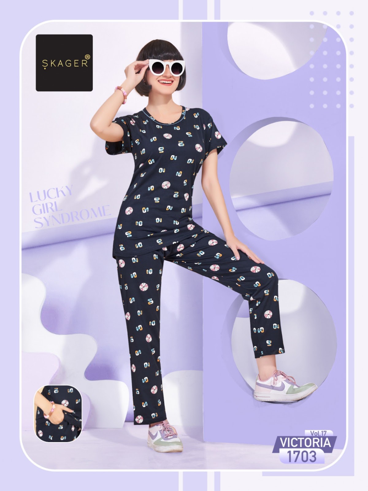Victoria Vol 17 Skager Cotton Pyjama Night Suits Exporter India