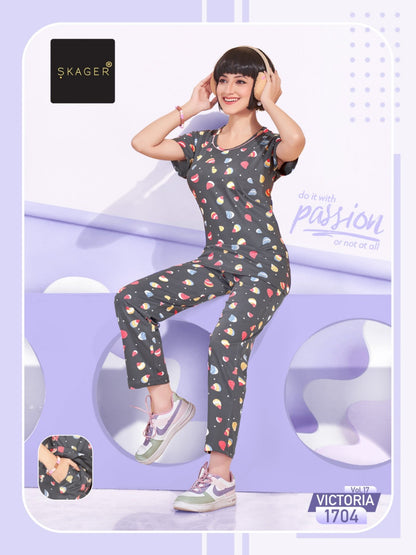 Victoria Vol 17 Skager Cotton Pyjama Night Suits Exporter India