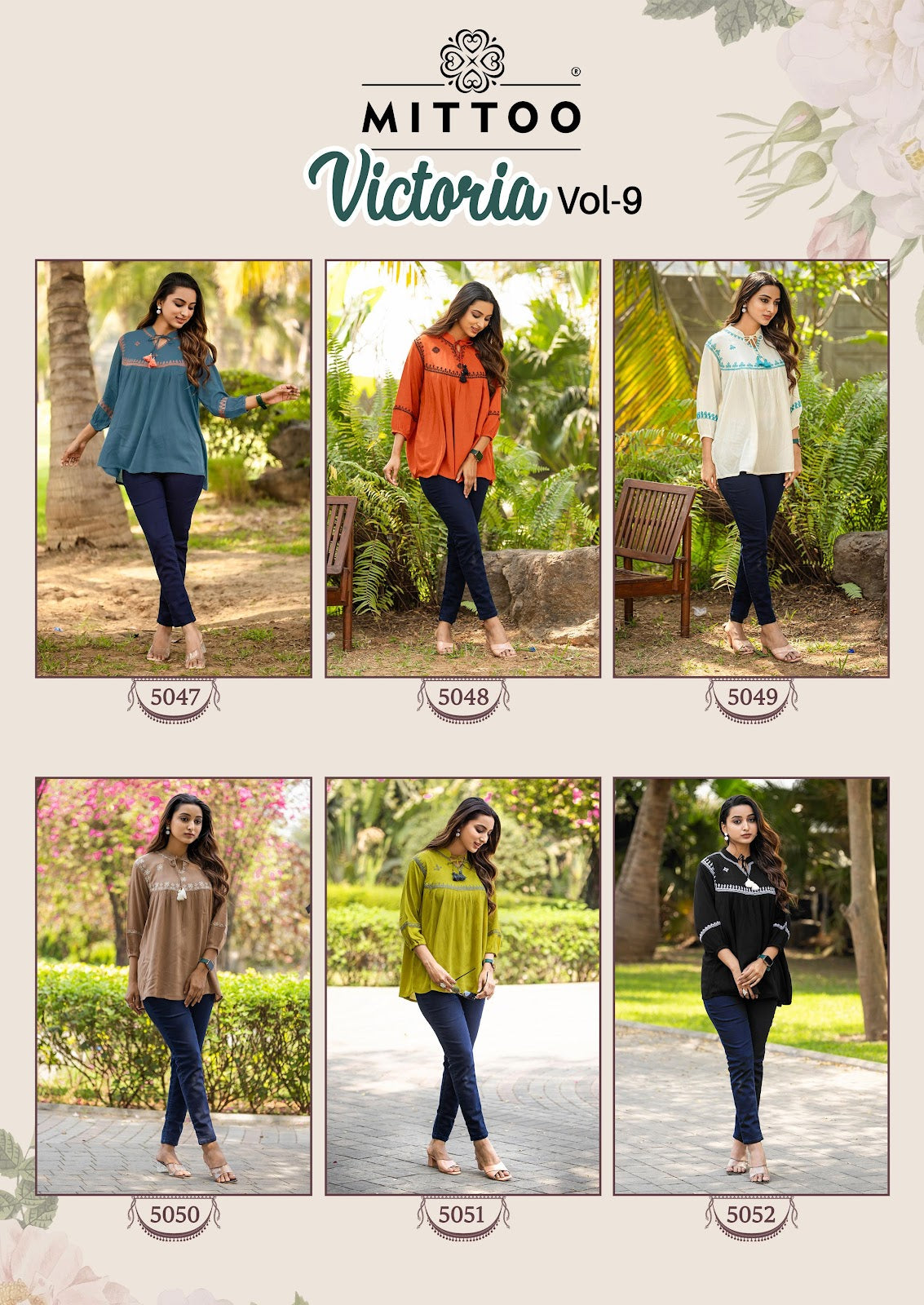 Victoria Vol 9 Mittoo Rayon Fancy Tops Exporter Gujarat