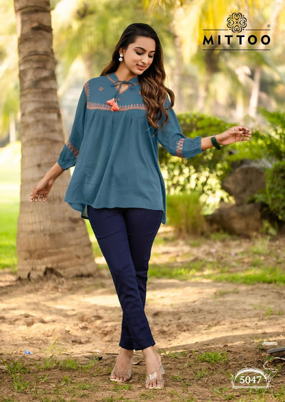 Victoria Vol 9 Mittoo Rayon Fancy Tops Exporter Gujarat