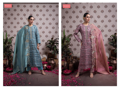 Vidaara Naariti Silk Pant Style Suits Manufacturer India