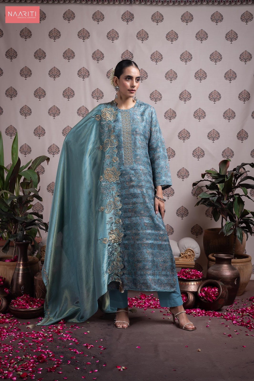 Vidaara Naariti Silk Pant Style Suits Manufacturer India