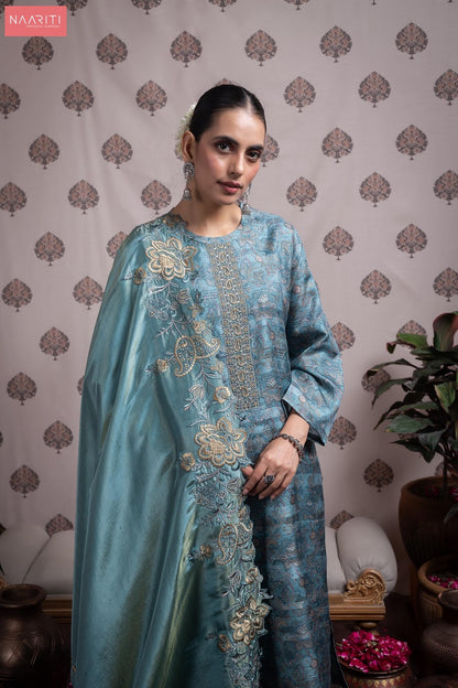 Vidaara Naariti Silk Pant Style Suits Manufacturer India