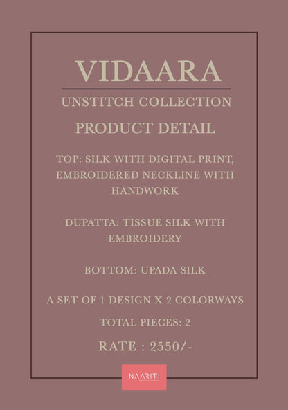 Vidaara Naariti Silk Pant Style Suits Manufacturer India