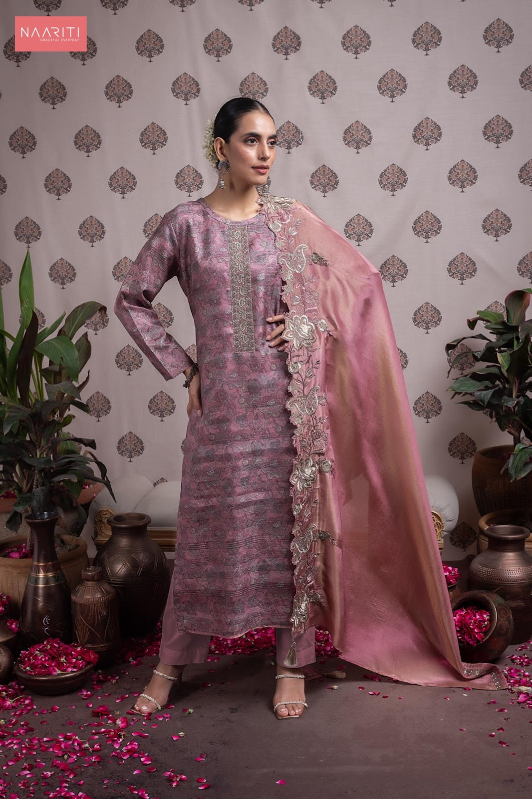 Vidaara Naariti Silk Pant Style Suits Manufacturer India