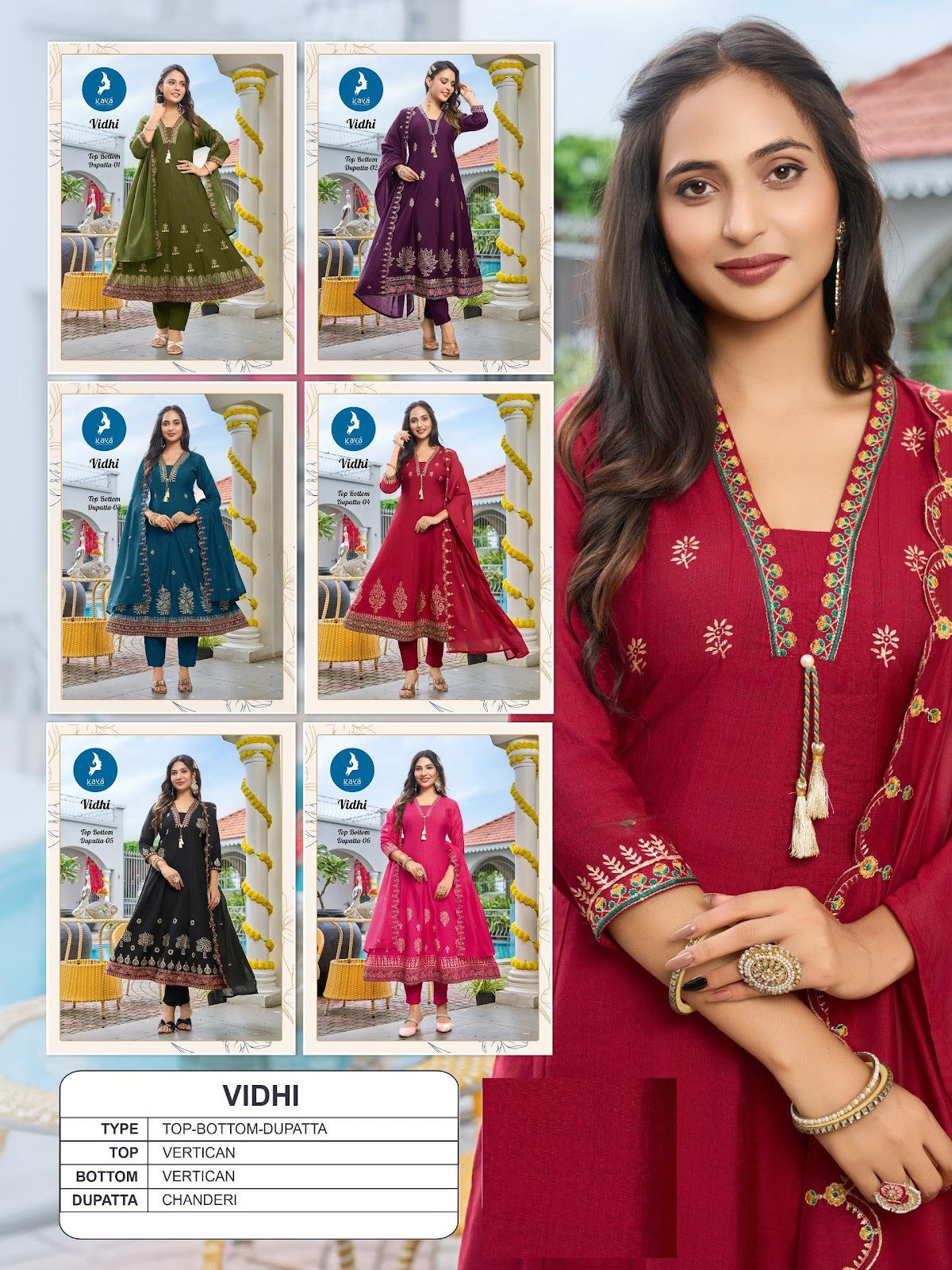 Vidhi Kaya Vertican Readymade Anarkali Suits Manufacturer Gujarat