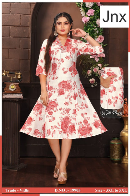 Vidhi Plus Size Jnx Anarkali Kurtis Wholesaler Ahmedabad