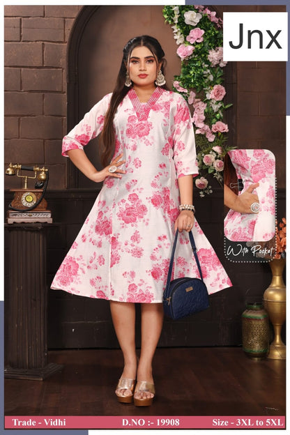 Vidhi Plus Size Jnx Anarkali Kurtis Wholesaler Ahmedabad
