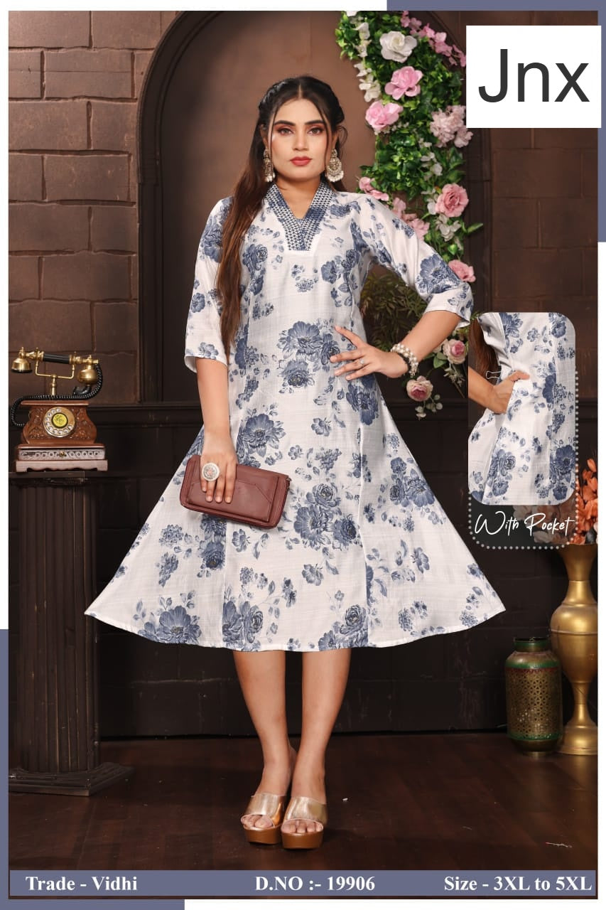 Vidhi Plus Size Jnx Anarkali Kurtis Wholesaler Ahmedabad