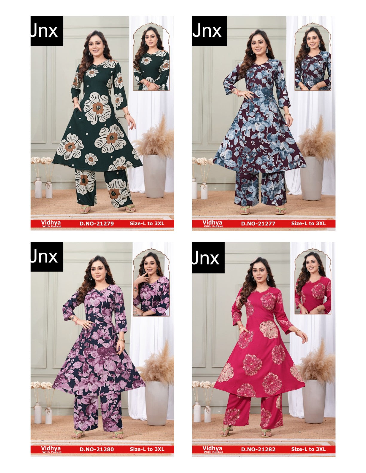 Vidhya Jnx Rayon Kurti Plazzo Set Wholesale