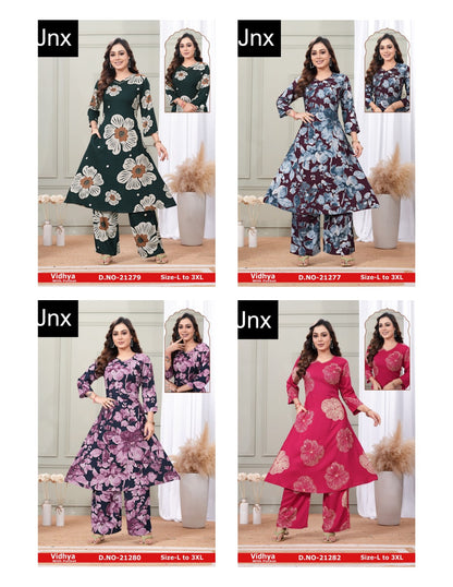 Vidhya Jnx Rayon Kurti Plazzo Set Wholesale