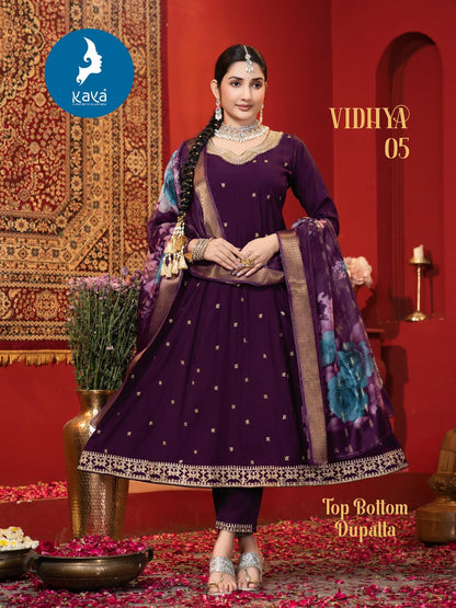 Vidhya Kaya Roman Silk Readymade Anarkali Suits Exporter