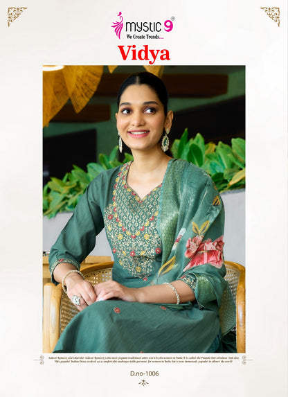 Vidhya Vol 1 Mystic 9 Heavy Vertican Readymade Pant Style Suits Manufacturer Gujarat