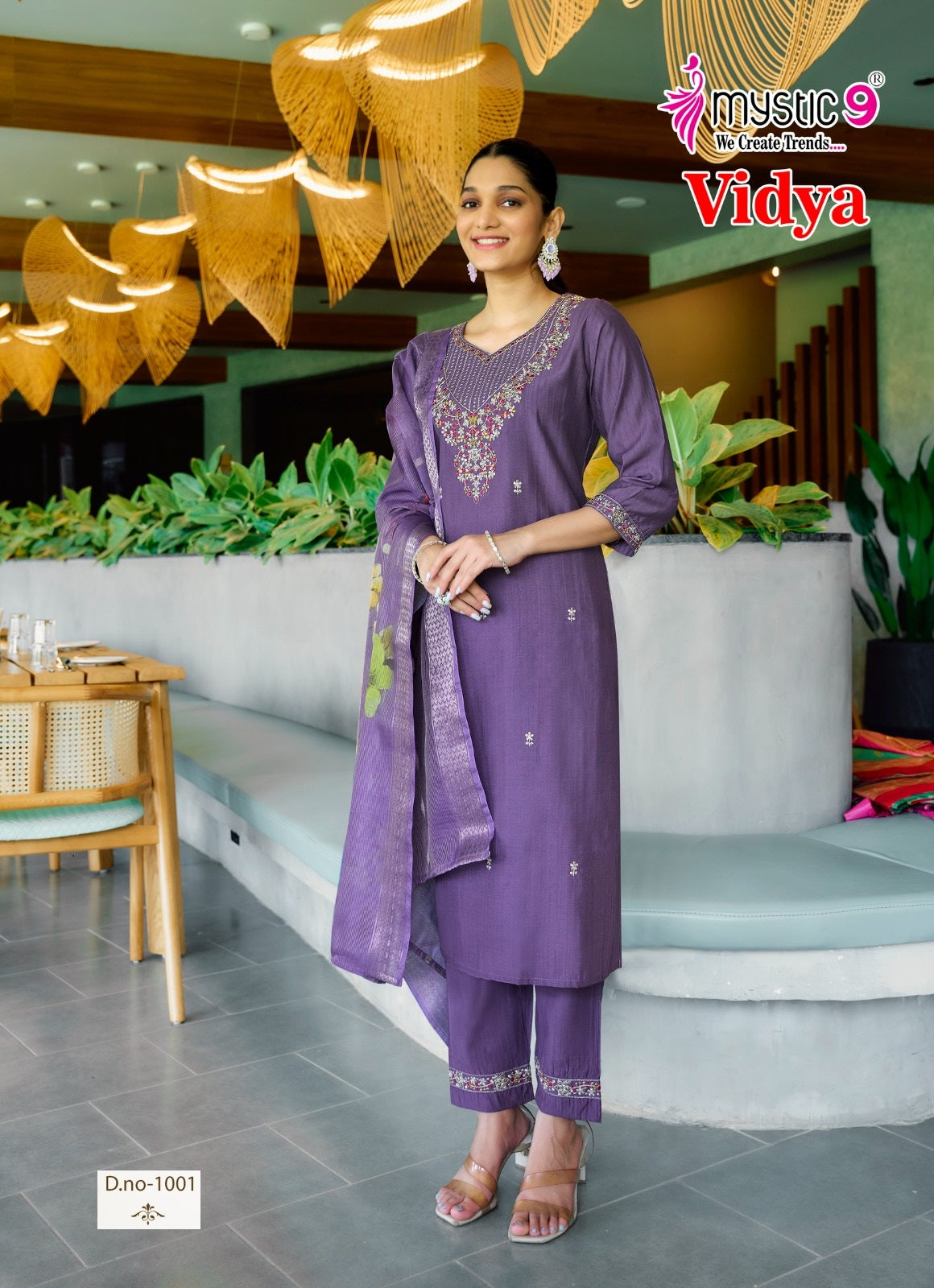 Vidhya Vol 1 Mystic 9 Heavy Vertican Readymade Pant Style Suits Manufacturer Gujarat