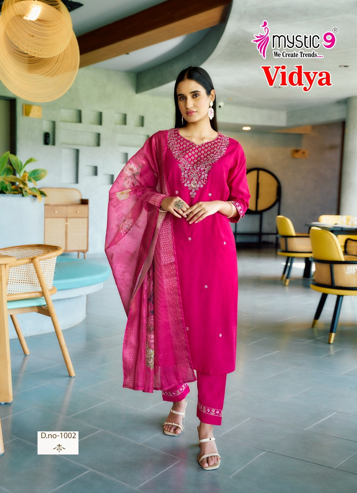 Vidhya Vol 1 Mystic 9 Heavy Vertican Readymade Pant Style Suits Manufacturer Gujarat