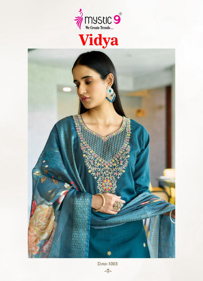 Vidhya Vol 1 Mystic 9 Heavy Vertican Readymade Pant Style Suits Manufacturer Gujarat