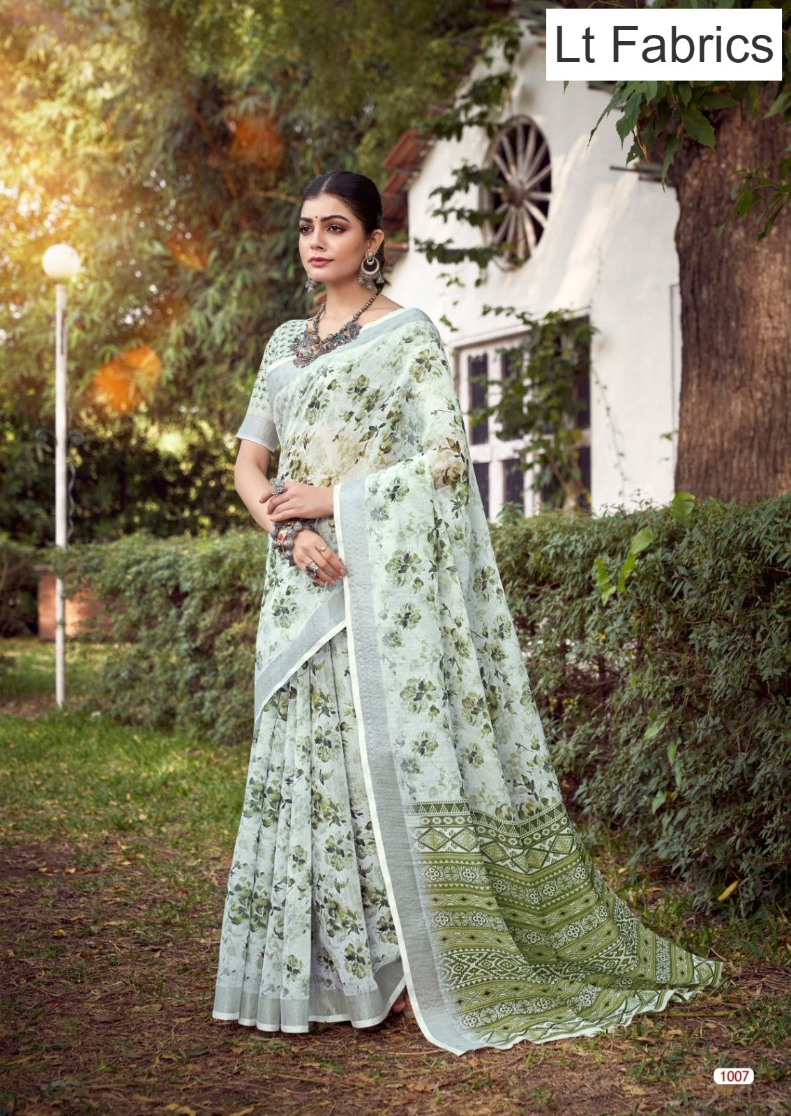 Vidhya Vol 2 Lt Fabrics Linen Cotton Sarees Supplier Ahmedabad