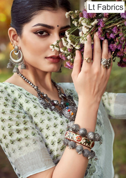 Vidhya Vol 2 Lt Fabrics Linen Cotton Sarees Supplier Ahmedabad