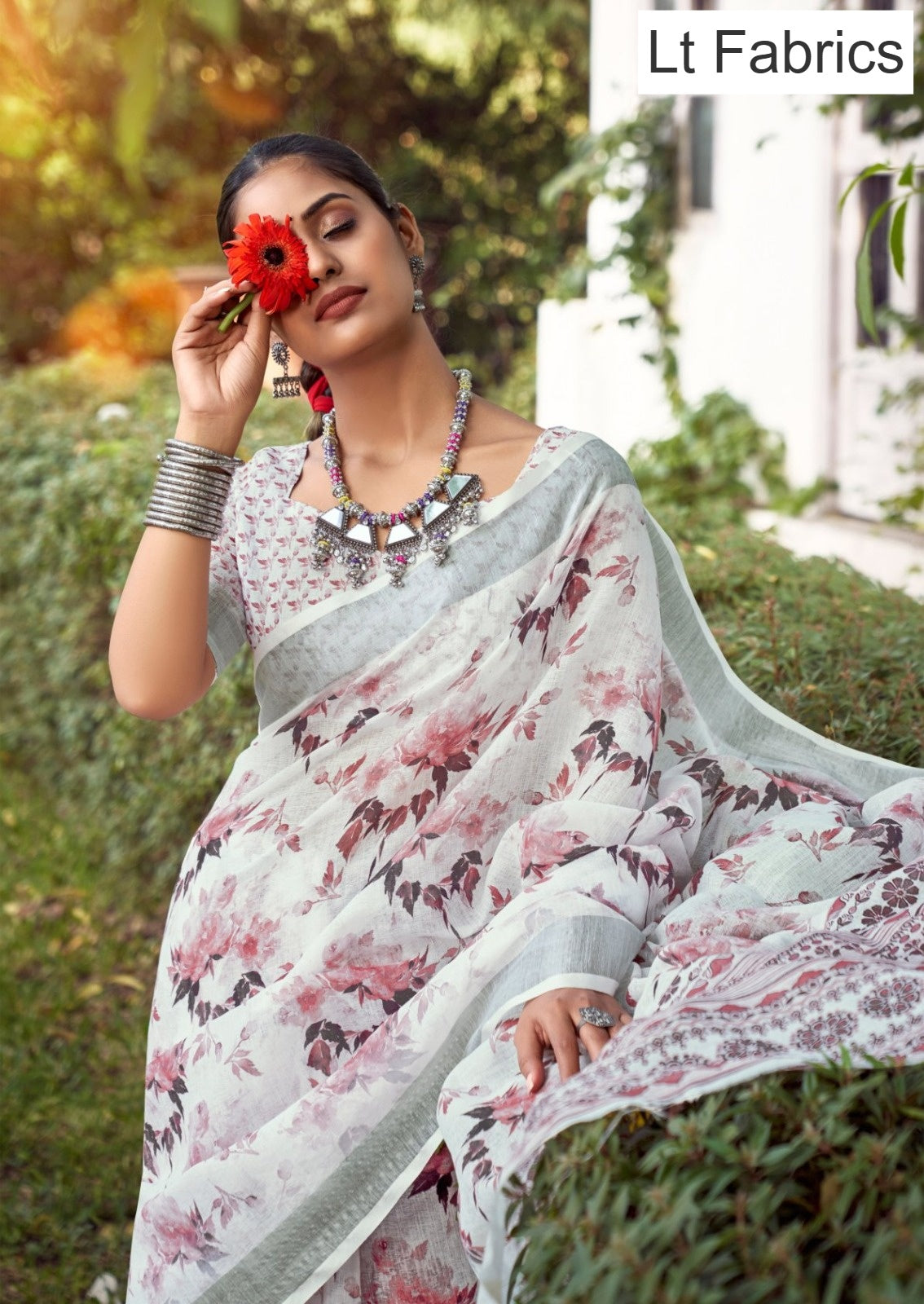 Vidhya Vol 2 Lt Fabrics Linen Cotton Sarees Supplier Ahmedabad