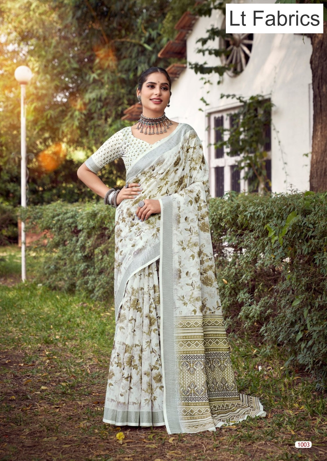 Vidhya Vol 2 Lt Fabrics Linen Cotton Sarees Supplier Ahmedabad