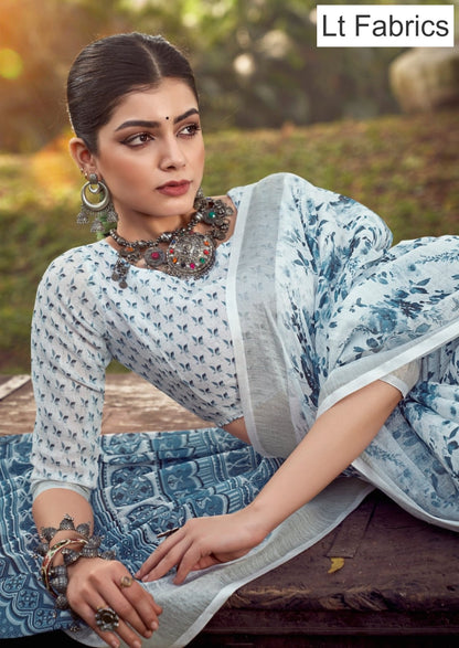 Vidhya Vol 2 Lt Fabrics Linen Cotton Sarees Supplier Ahmedabad