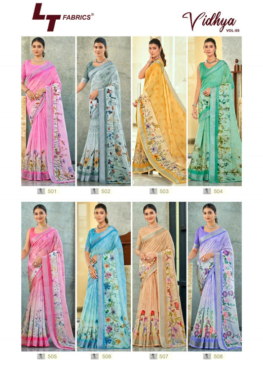 Vidhya Vol 5 Lt Fabrics Cotton Linen Sarees Manufacturer
