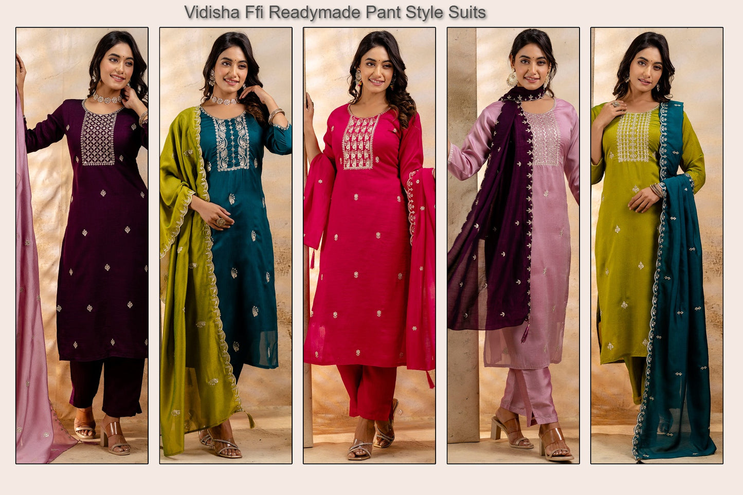 Vidisha Ffi Vichitra Readymade Pant Style Suits Exporter Gujarat