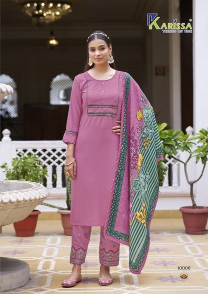 Vidisha Vol 10 Karissa Liva Rayon Readymade Pant Style Suits Wholesaler Gujarat