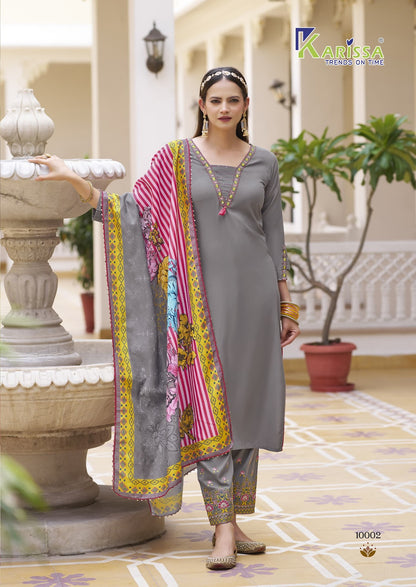 Vidisha Vol 10 Karissa Liva Rayon Readymade Pant Style Suits Wholesaler Gujarat