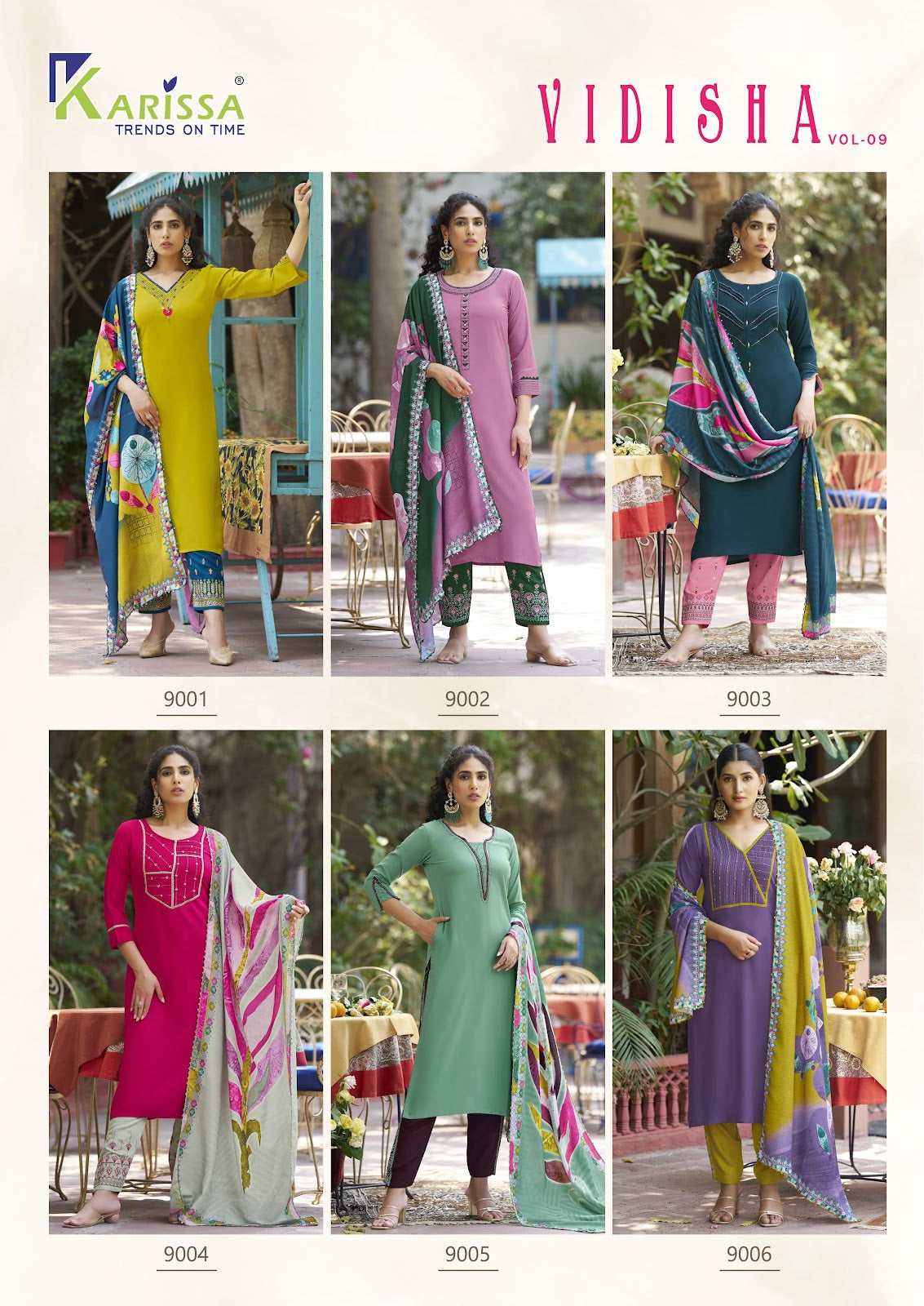 Vidisha Vol 9 Karissa Liva Rayon Readymade Pant Style Suits Supplier Gujarat