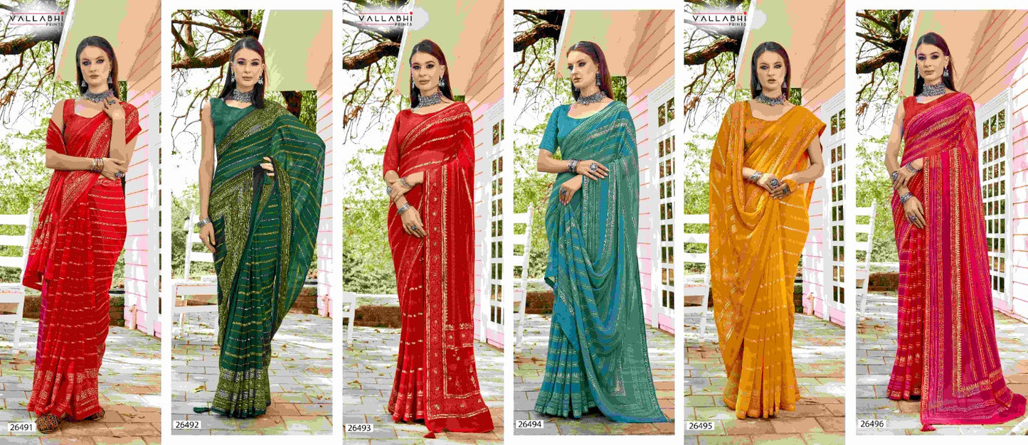 Vidula Vallabhi Prints Georgette Sarees Wholesale Price