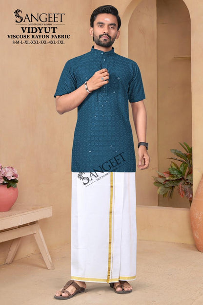 Vidyut Short Sangeet Viscose Rayon Mens Kurta Wholesaler India